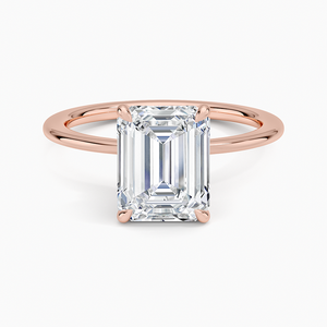 Magnifique bague en diamant avec un élégant design halo secret en or jaune - Product Image 5