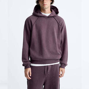 Conjunto de Sudadera y Pantalones Morados Oversize para Hombre, Cuello Redondo, Personalizado, Lavado Ácido, Primavera-Otoño - Product Image 3
