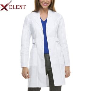 Ropa médica blanca con cuello de muesca para mujer, bata de laboratorio corta - Product Image 5