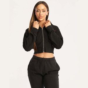 Venta al por mayor de crop tops elegantes y económicos, lisos, personalizados, en blanco, para chicas, conjuntos deportivos/Personalizados - Product Image 1
