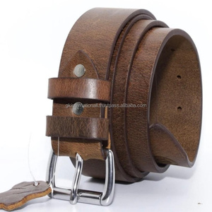 Cinturón de Cuero Genuino para Hombre, Estilo Casual Retro, Simple y Moderno, de 3.5cm de Ancho, con Hebilla de Pin, Versátil - Product Image 1