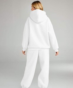 Custom Women Tracksuit Heavy French Terry Relaxed <b>Jacket</b> Straight Jogger Set Minimal Casual Streetwear Sportswear - Product Image 2