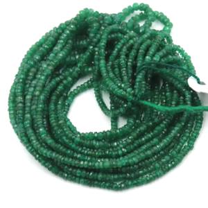 Cuentas redondas facetadas de esmeralda natural de grado AAA, muy vendidas, facetadas en forma de rondel de 3-5 mm, piedra preciosa para la fabricación de joyas, 16 pulgadas. - Product Image 3