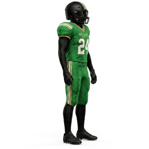 Uniforme de football américain personnalisé haut de gamme pour hommes, manches courtes, 100% polyester, respirant et à séchage rapide, logos personnalisés - Product Image 5