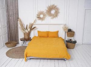 100% Linen Natural Flax Luxury Queen Size Duvet Cover <b>Set</b> Cooling Breathable Solid with 2 <b>Pillow</b> Shams for Hotel Use - Product Image 5