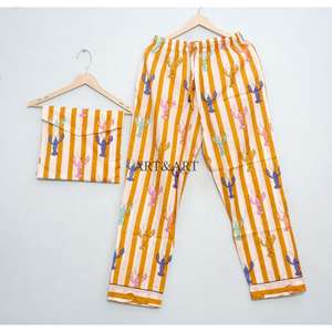 Ensemble pyjama 3 pièces pour femme, motif scorpion mignon et coloré, manches longues, boutonné, 100% coton, avec sac en coton - Product Image 5