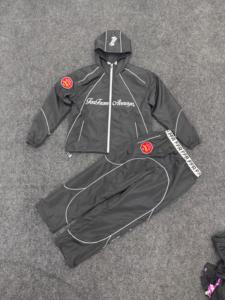 FarThanAverage Men's Hooded <b>Racer</b> <b>Jacket</b> PU Windproof Streetwear Luminous Print Zipper Closure Autumn Black Reflected Piping - Product Image 6