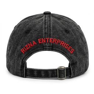 Gorra de Béisbol RIZNA de Mezclilla Twill, 6 Paneles, Ajustable, Unisex, Estilo Casual Vintage, Lavada, con Logotipo Bordado en 3D en el Panel Frontal, Azul, Algodón, Metal - Product Image 5