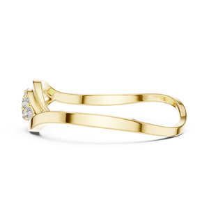 Anillos de oro macizo de 14k para mujer con diseño minimalista de hoja natural y diamantes de talla redonda, ideales para regalo, compromiso, aniversario o boda. - Product Image 2