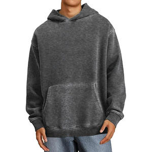 New Year 2025 Wholesale High Quality Heavyweight <b>Fleece</b> Oversized Hoodies Regular Fit Men's Custom Embroidered Vintage Acid Wash - Product Image 1