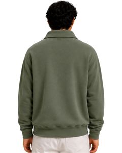Green <b>Men</b> Oversized Quarter Zip Sweatshirt <b>Pullover</b> Fleece Cotton Polyester Casual Winter Sweatshirt With Stand Collar Zip Neck - Product Image 2