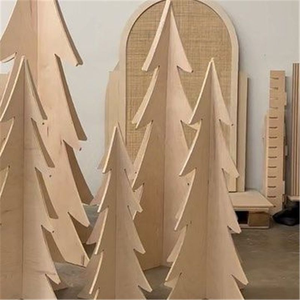 Sapin de Noël solide pour décoration festive, avec artisanat en bois, boîtes en bois et enseignes murales - Product Image 5
