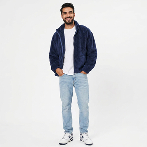Best Material <b>Canvas</b> Stand Collar Windproof <b>Jacket</b> <b>for</b> <b>Men</b> Autumn Season Premium Quality Vintage Custom Made Sherpa <b>Jacket</b> - Product Image 1