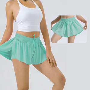 Shorts Deportivos Fluidos para Mujer, Transpirables, de Secado Rápido, 100% Poliéster, con Cierre de Cordón, para Gimnasio, Deportes, Tenis, Verano, Jóvenes y Niñas - Product Image 1