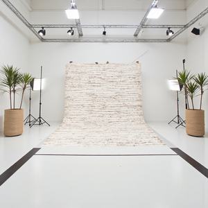 Alfombra Abstracta de Lana Tejida a Mano, Alfombra Moderna de Color Beige Neutro con Textura para Sala de Estar, Dormitorio y Decoración de Hoteles - Product Image 2