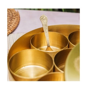 <b>United</b> Creations Luxury Durable Brass Double Wall Eco-Friendly Spice Box with Multiple Compartments <b>for</b> <b>Kitchen</b> Organization - Product Image 3