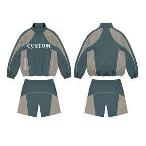New Style Custom Windbreaker Contrast Color Short Set Tracksuit Men 2 Piece <b>Wind</b> <b>Breaker</b> Tracksuit Set Hot Sale Windbreaker Set - Product Image 3