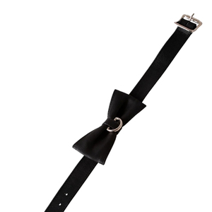 Collier ras du cou en cuir PU pour femme avec nœud couronne et chaîne à maillons, style mignon, accessoire de fête - Product Image 3