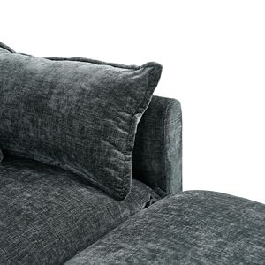 2187-GREY-OT Set di Pouf e Sgabello Ottomano Grigio Elegante - Product Image 4