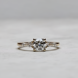 Anillo de Diamante de Corte Brillante Redondo Cultivado en Laboratorio KIGI, Oro Blanco Vintage de 10K/14K/18K, Unisex, para Boda, Compromiso, Fiesta, Aniversario - Product Image 1