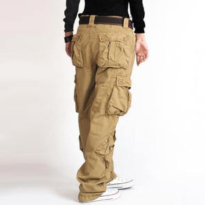 กางเกงคาร์โก้ผู้ชายคุณภาพพรีเมียม ทรงหลวม สีพื้น ผ้าแคนวาสแห้งเร็ว ผ้าฝ้ายแท้ นุ่มสบาย สไตล์ลำลอง - Product Image 3