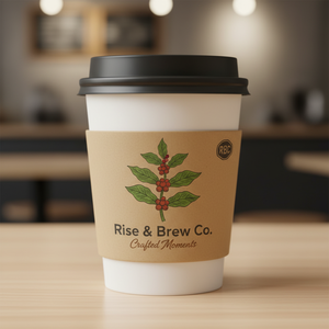 Manchon en papier kraft pour gobelet à café, fabriqué au Vietnam, impression personnalisée du logo, compatible micro-ondes, recyclable, pour café et restaurant - Product Image 3