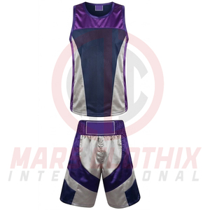 Uniforme de Boxeo Personalizado con Logotipo Impreso en la Parte Delantera y Trasera, Ropa Deportiva, Conjunto de Chaleco y Pantalones Cortos de Boxeo, Disponible en Todas las Tallas - Product Image 2