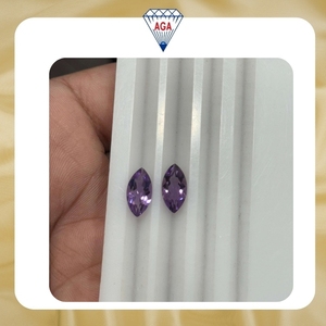 Pierre précieuse naturelle Améthyste violette africaine, taille marquise, paire assortie, belle forme, couleur, pierres lâches, vente en gros de bijoux, qualité AAA - Product Image 2
