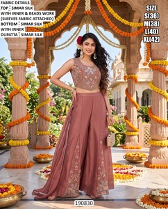 Élégant Salwar Kameez jaune en résille avec haut court orné de perles, coupe régulière, longueur ras du sol, séchage rapide, pour femme, mariage Inde Pakistan - Product Image 5