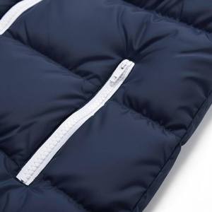 Chaqueta Acolchada con Capucha para Hombre, Color Azul Marino, Relleno de Poliéster, Cierre Frontal con Cremallera, Abrigo Casual de Invierno para Exteriores, Prenda Ligera - Product Image 2