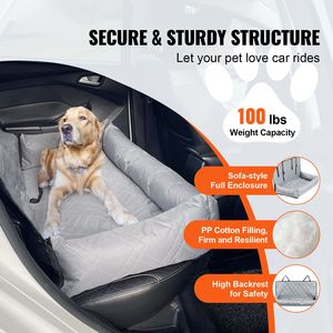 Siège rehausseur imperméable pour chien en tissu Oxford sécurisé avec rembourrage en coton PP et laisse de sécurité pour siège auto pour animaux de compagnie, lit de voiture pour chien - Product Image 2