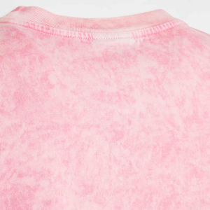 Camiseta Oversize Rosa Tie-Dye para Hombre, Cuello Redondo, Manga Corta, Casual, Tejida, Largo Regular - Product Image 6