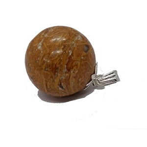 Colgante de bola de cristal natural de jaspe Mariyam grabado, de moda, de Gujarat - para el Día de la Madre y negocios - Product Image 1