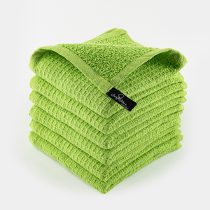 Essuie-tout de cuisine en coton tissé uni, rectangulaire, écologique, lavable en machine, vert - Product Image 3