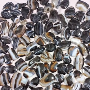 Agate rayée de qualité supérieure, cabochon de pierre précieuse semi-précieuse, pierres taillées et facettées - Product Image 3