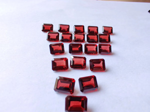Granat / 8x6 mm / Qualité supérieure VSI / Coupe émeraude / Octogone / Facetté / Granat rouge / Pierres précieuses en vrac / Granat rouge naturel - Product Image 5