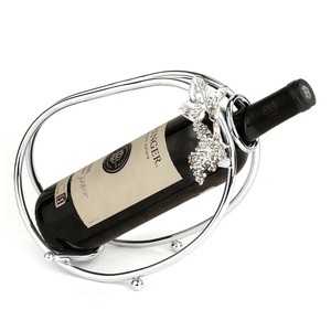 Elegante Soporte de Metal Abierto para Vino, Exhibidor Moderno para una Sola Botella - Product Image 1