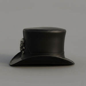 หมวกหนังแท้ประดับตราหัวกะโหลกและกระดูกทำมือ - ออกแบบสำหรับงานเทศกาลและปาร์ตี้ - Product Image 4