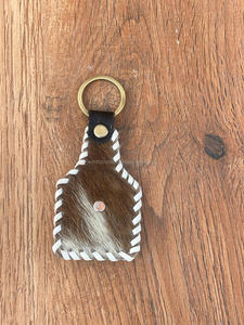 Nouvel arrivage de porte-clés stylisés en cuir cousus porte-clés Offre Spéciale en cuir véritable porte-clés de luxe en cuir de forme unique - Product Image 6