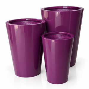 Ensemble de jardinières modernes en fibre de verre prêtes à être expédiées, avec une construction légère et résistante aux intempéries, pour un style intérieur et extérieur. - Product Image 4