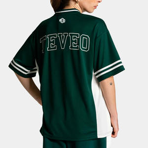 Jersey de Fútbol Americano Personalizado para Mujer, Cuello en V, Malla Verde, Impresión de Número de Equipo, Corte Holgado, Marca Privada, Suministro al por Mayor OEM - Product Image 2