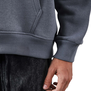 Sweat-shirt à capuche gris surdimensionné personnalisé avec logo pour femme, en molleton épais, coupe décontractée, style streetwear, vente en gros - Product Image 6