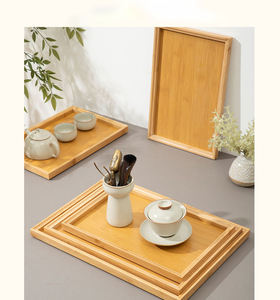 <b>Bamboo</b> Rectangular Serving Tray Set Minimalist Design Durable Tea <b>Table</b> Mat Party Home Use - Product Image 2