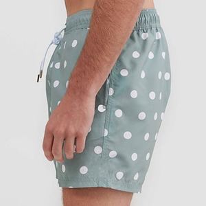 Shorts de Baño Bermuda para Hombre, Tejido Sólido, Cintura con Cordón Ajustable, Secado Rápido, Transpirables, Estilo Urbano, Poliéster/Spandex, para Playa - Product Image 4