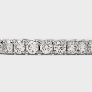 Anillo de Diamantes de Eternidad Completa en Oro Blanco de 14K Moderno con Diamantes Cultivados en Laboratorio de Corte Redondo de 1.60ct, Estilo de Compromiso Sofisticado - Product Image 4