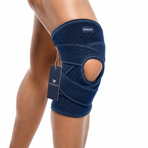 Genouillère Webson respirante et réglable avec compression, en caoutchouc naturel/PVC, fermeture auto-agrippante pour le sport et le fitness, unisexe - Product Image 2