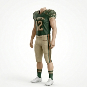 Custom American Football Jersey Set Green Gold Uniform <b>Padded</b> Football <b>Pants</b> Teamwear Number 12 Sportswear OEM ODM Wholesale - Product Image 4