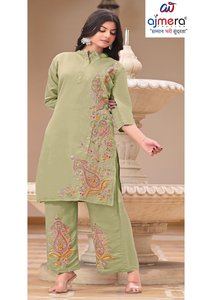 Traje Kurti de Diseñador para Mujer, Estilo Étnico Tradicional, Elegante, para Fiestas, Bodas, Oficina, Corte Regular, Elástico, de Secado Rápido - Product Image 3