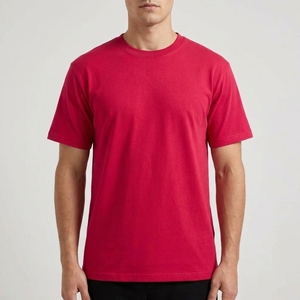 T-shirt rouge en coton à col rond, coupe ajustée, style frais pour vêtements d'équipe et collection de marque - Product Image 2