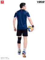 JUST PLAY VB02 Ensemble de maillot de volley-ball pour homme, bleu marine et rose, imprimé géométrique, évacuation de l'humidité, séchage rapide, manches courtes, coupe athlétique